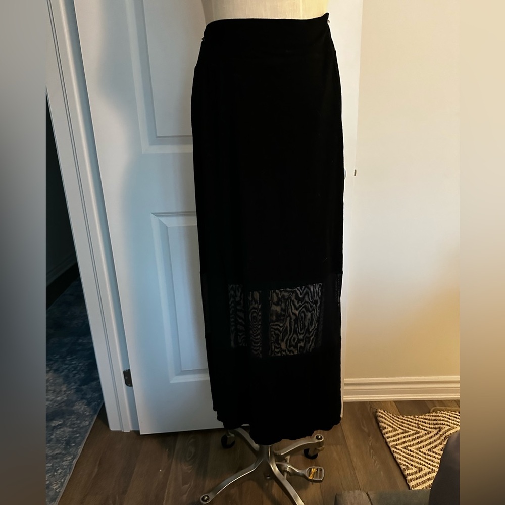 Rock N Karma Black Maxi Mesh Panel Skirt Sz.XL
